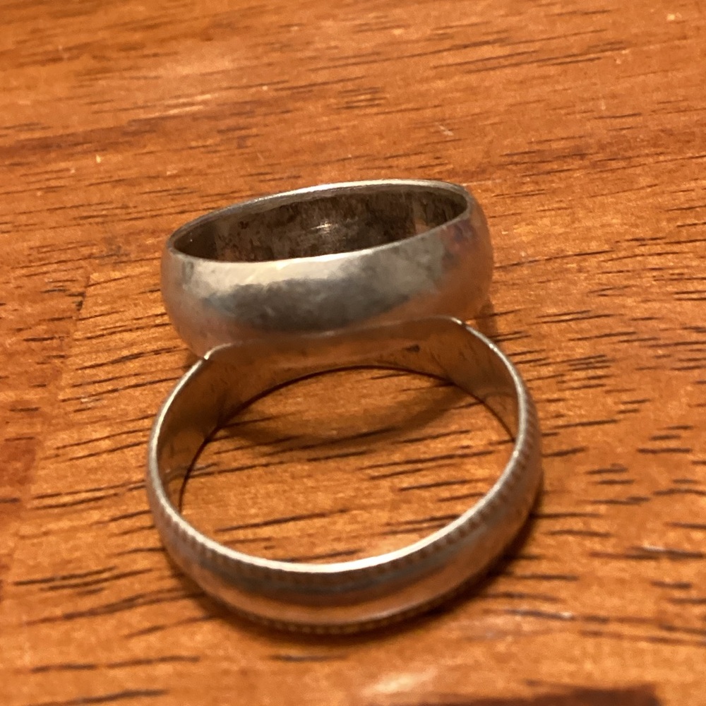 2 Plain Sterling Silver Bands 8 & 8.5 Stacking